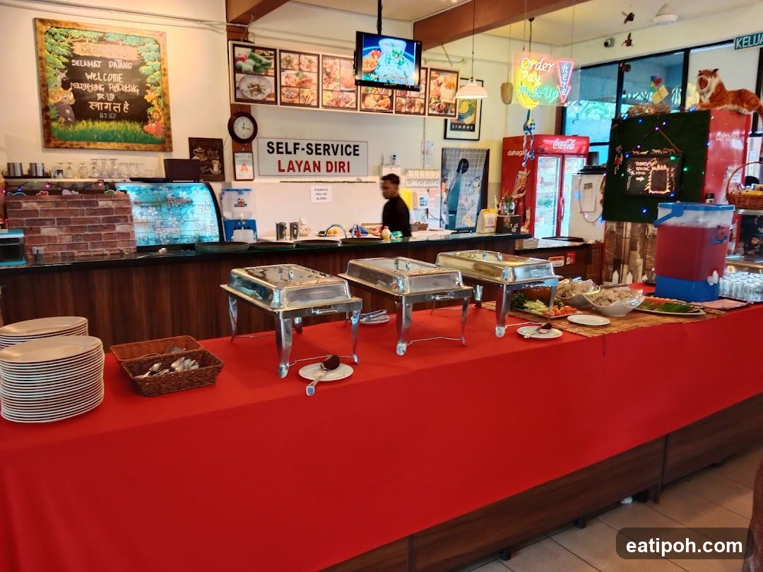 Self-Service Food Counter Interior