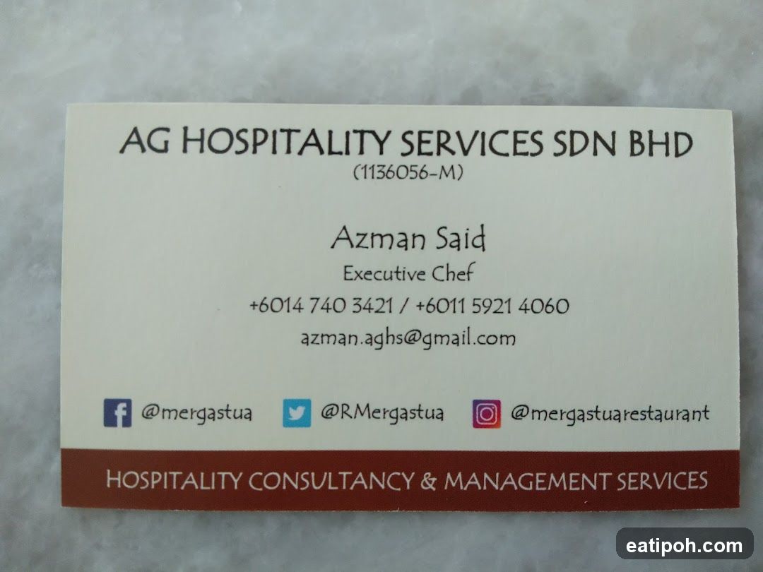 Business Card of AG Hospitality Services Sdn Bhd