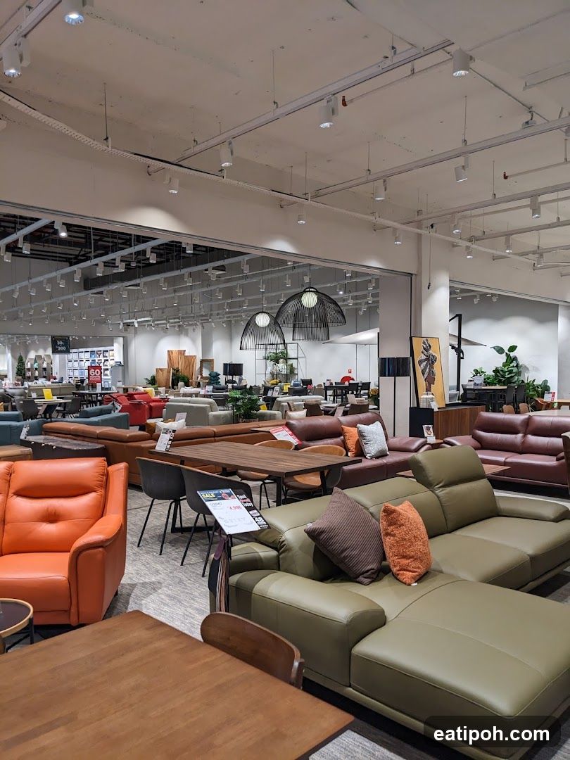 Interior of furniture showroom