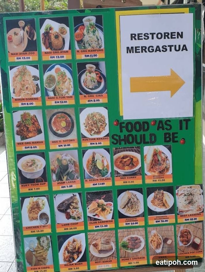 Restoren Mergastua Menu Board