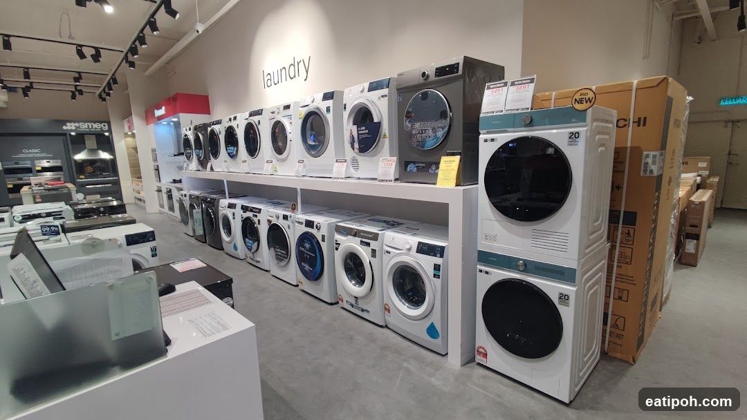 Laundry Section in Appliance Store