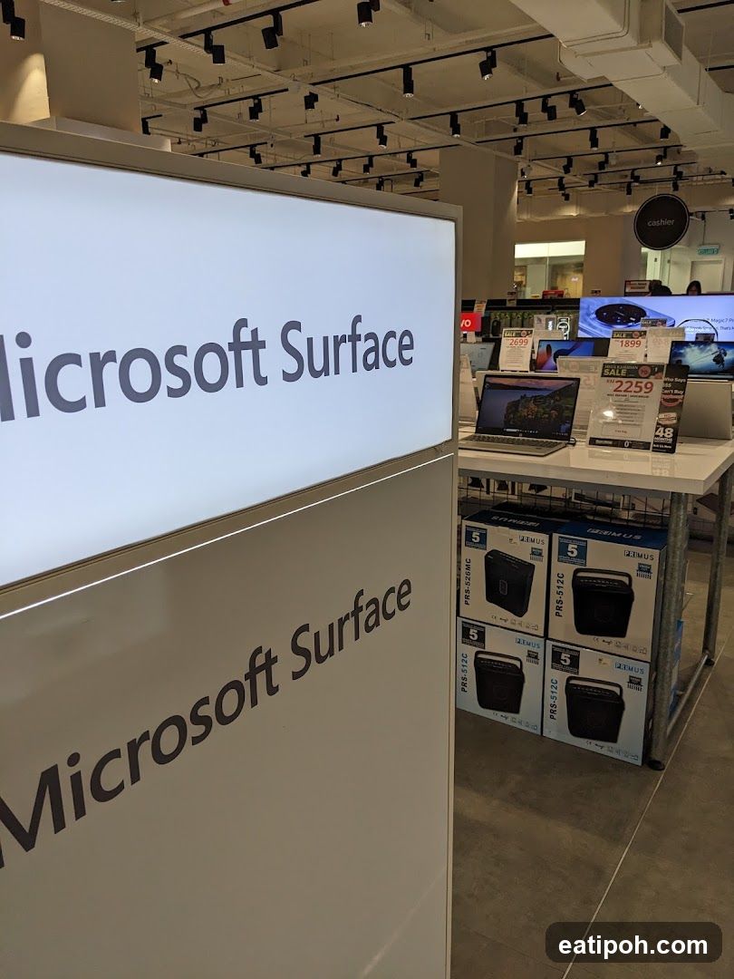 Microsoft Surface Display Area