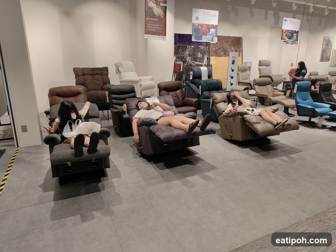 Interior of furniture showroom