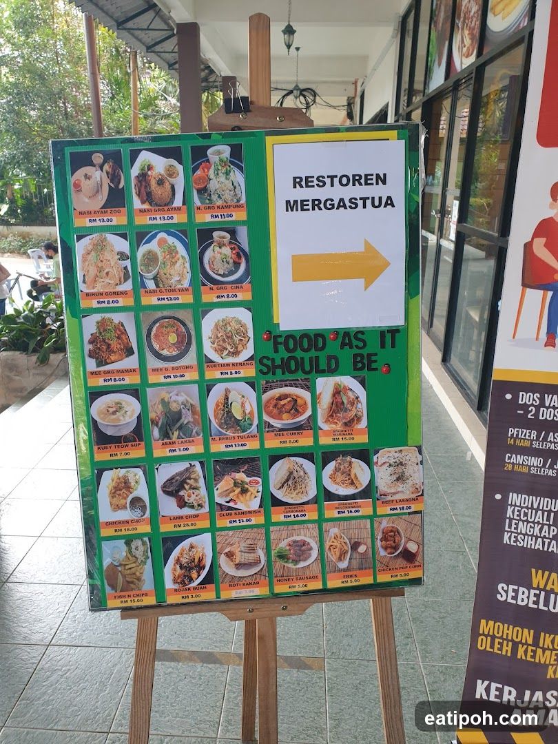 Restaurant Menu Board at Restoran Mergastua