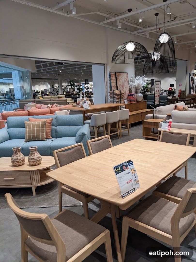 Interior of furniture showroom