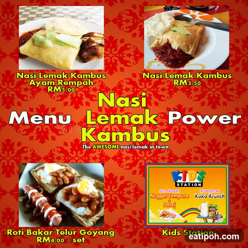 Nasi Lemak Power Kambus Menu