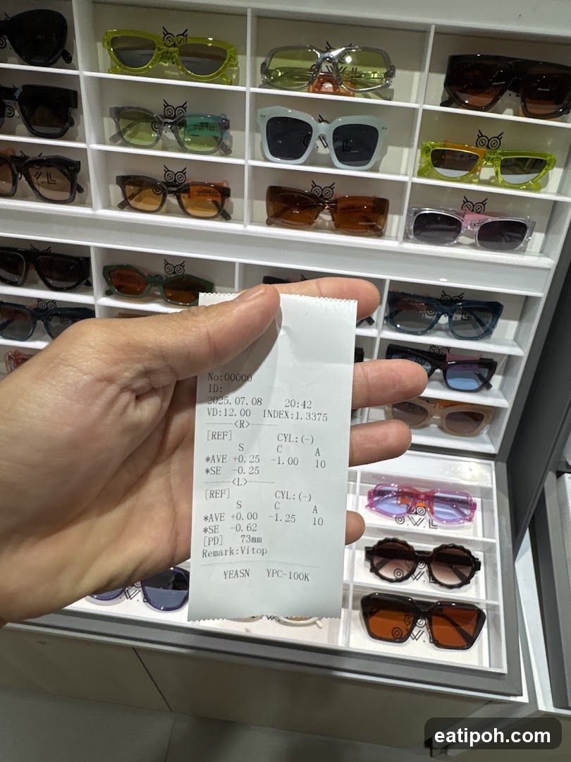 Sunglasses Display with Receipt