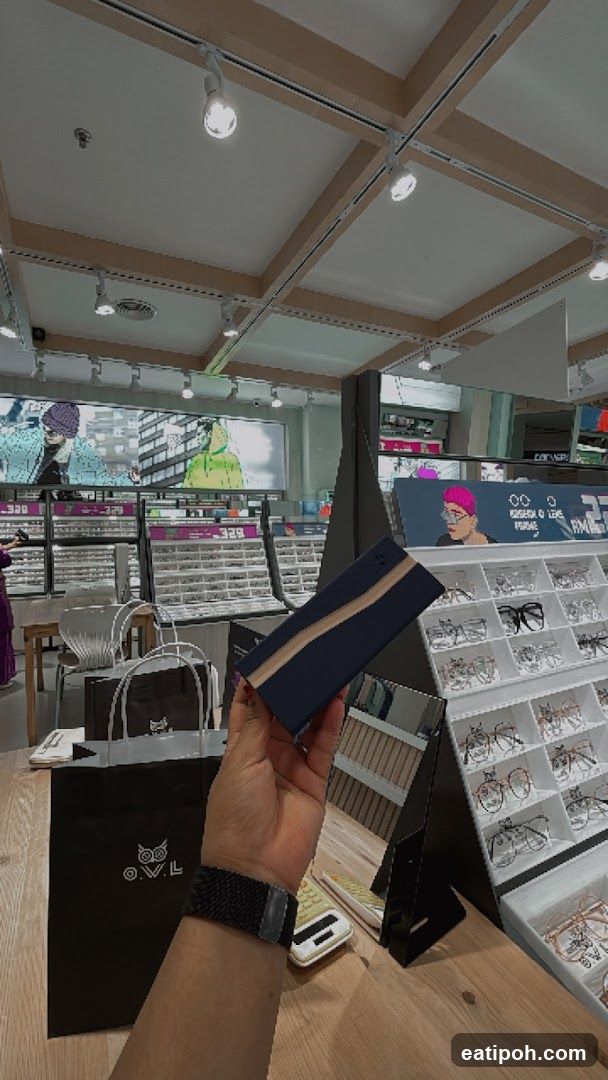 Inside an eyewear store