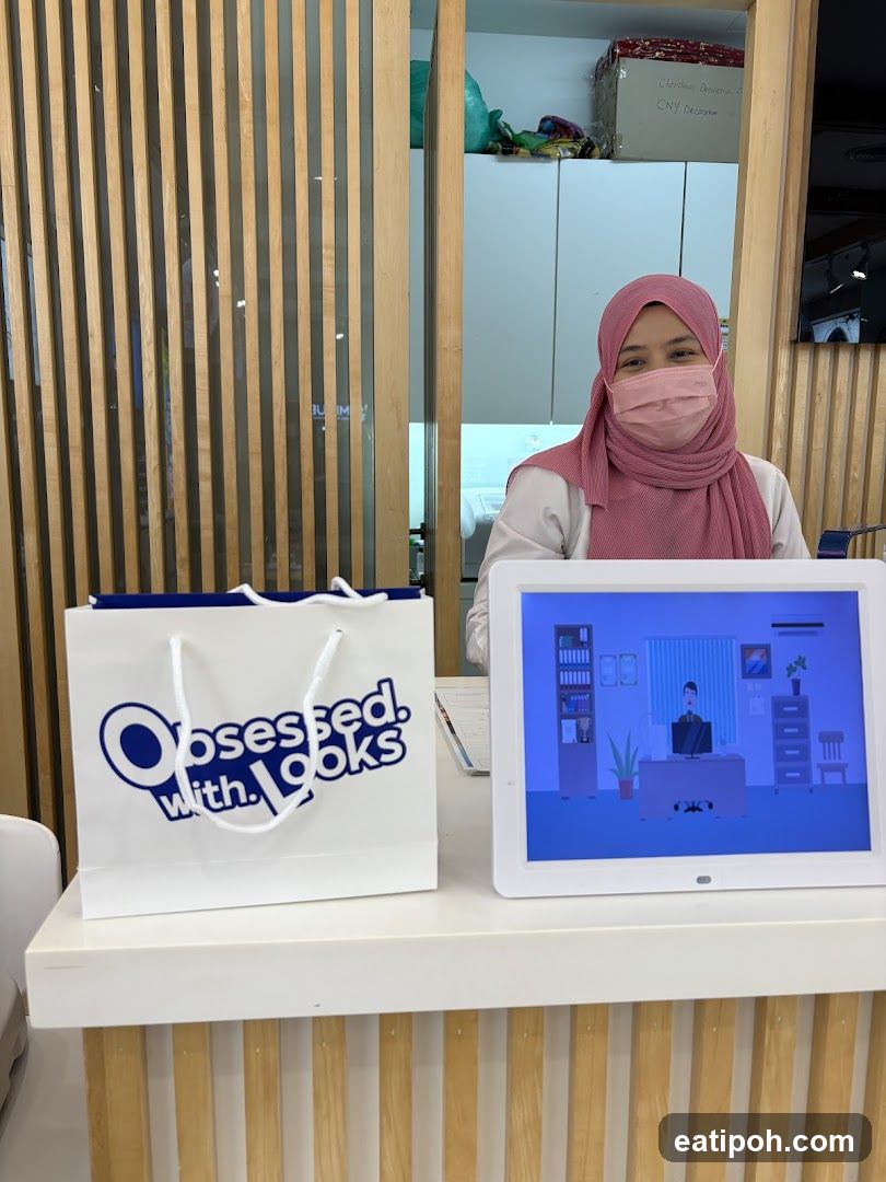 Interior Counter with Staff and Branded Bag