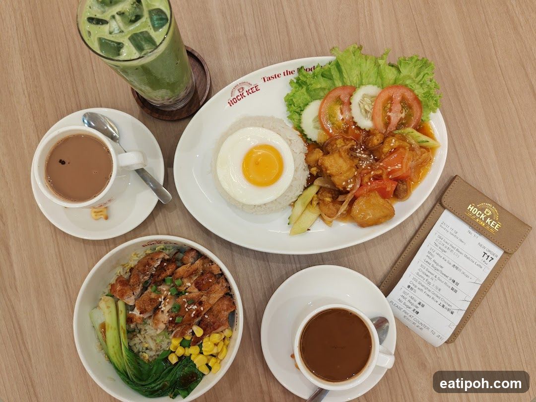 Hock Kee meal spread