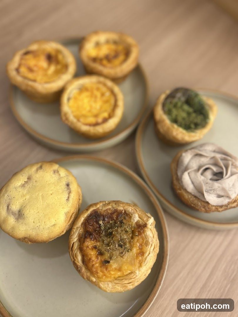 Pastries on plates