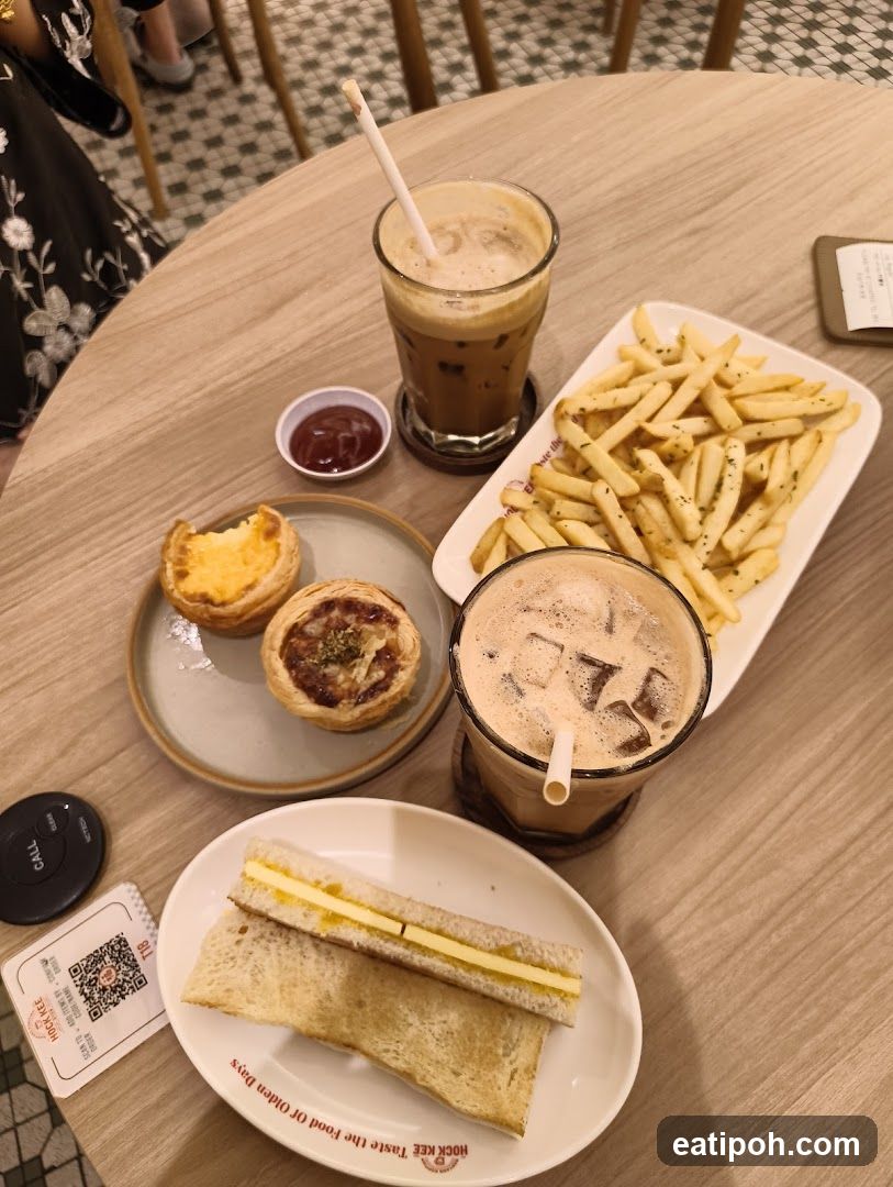 Table with food and drinks