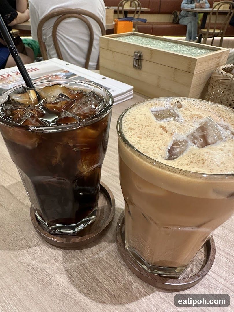 Coffee Drinks at Restaurant Interior