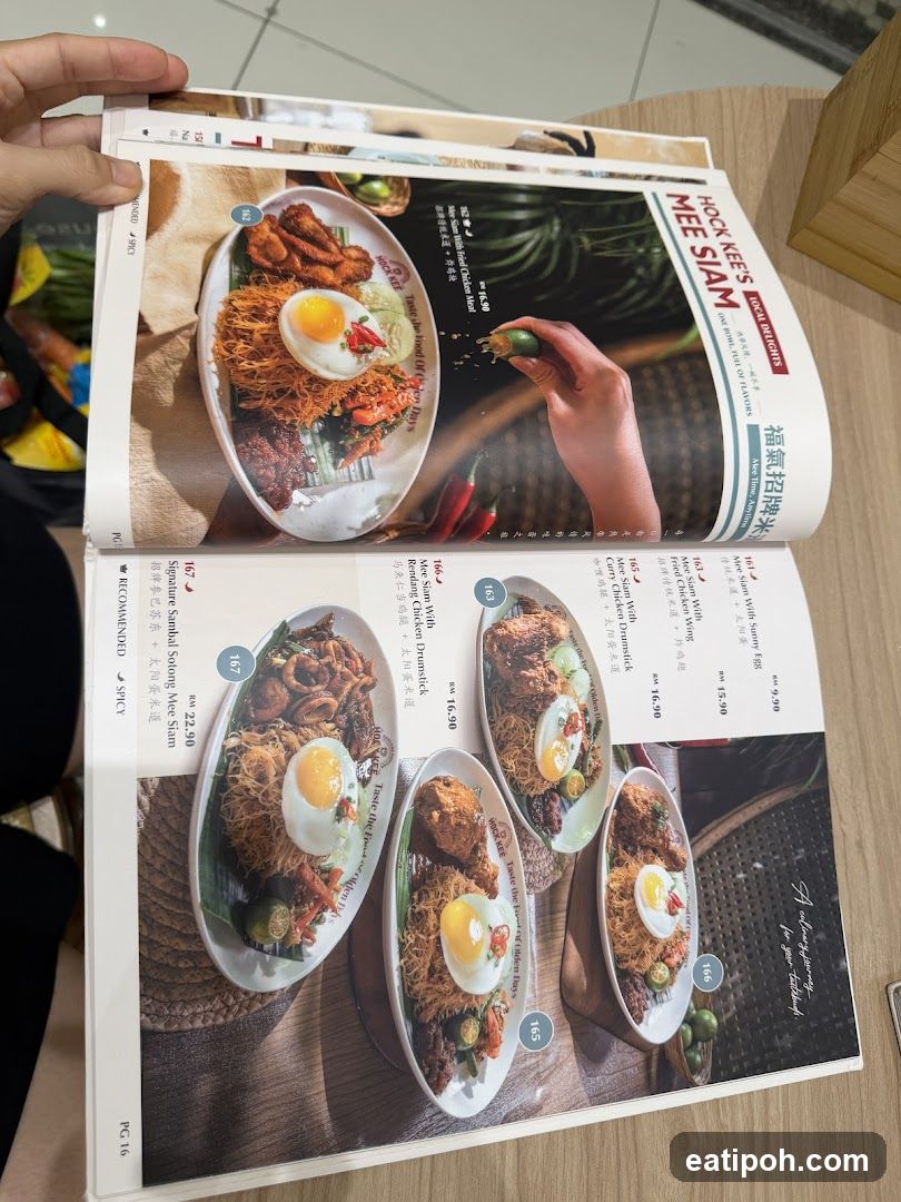 Hock Kees Mee Siam Menu Page