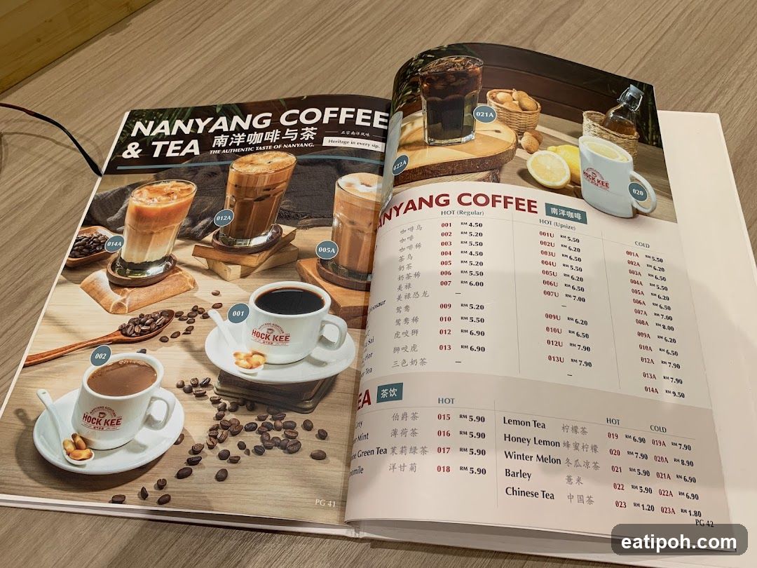 Nanyang Coffee & Tea Menu