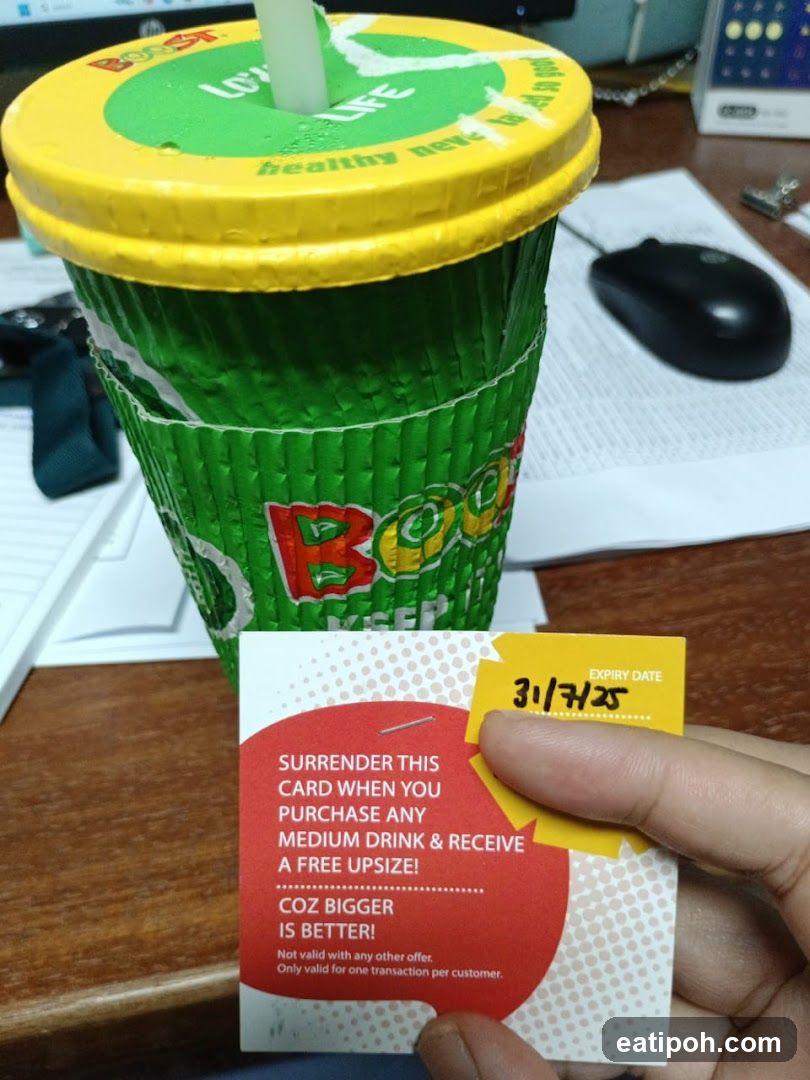 Boost Juice Cup and Loyalty Card