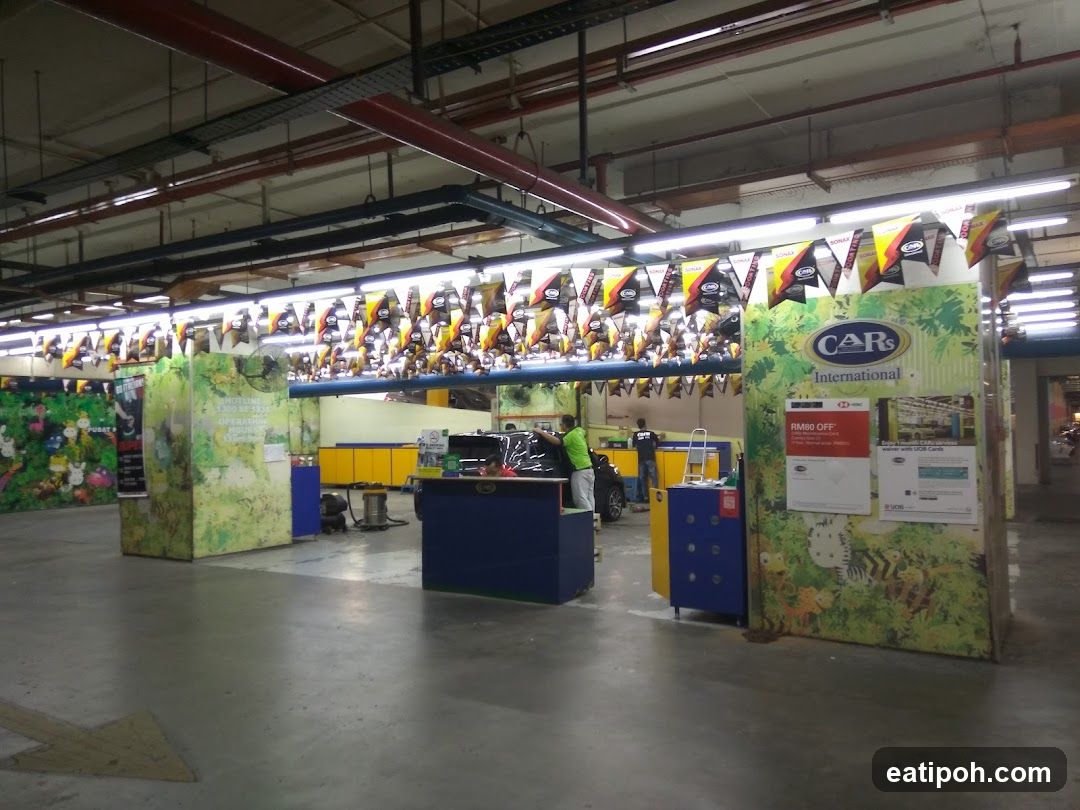 Interior of automotive service center