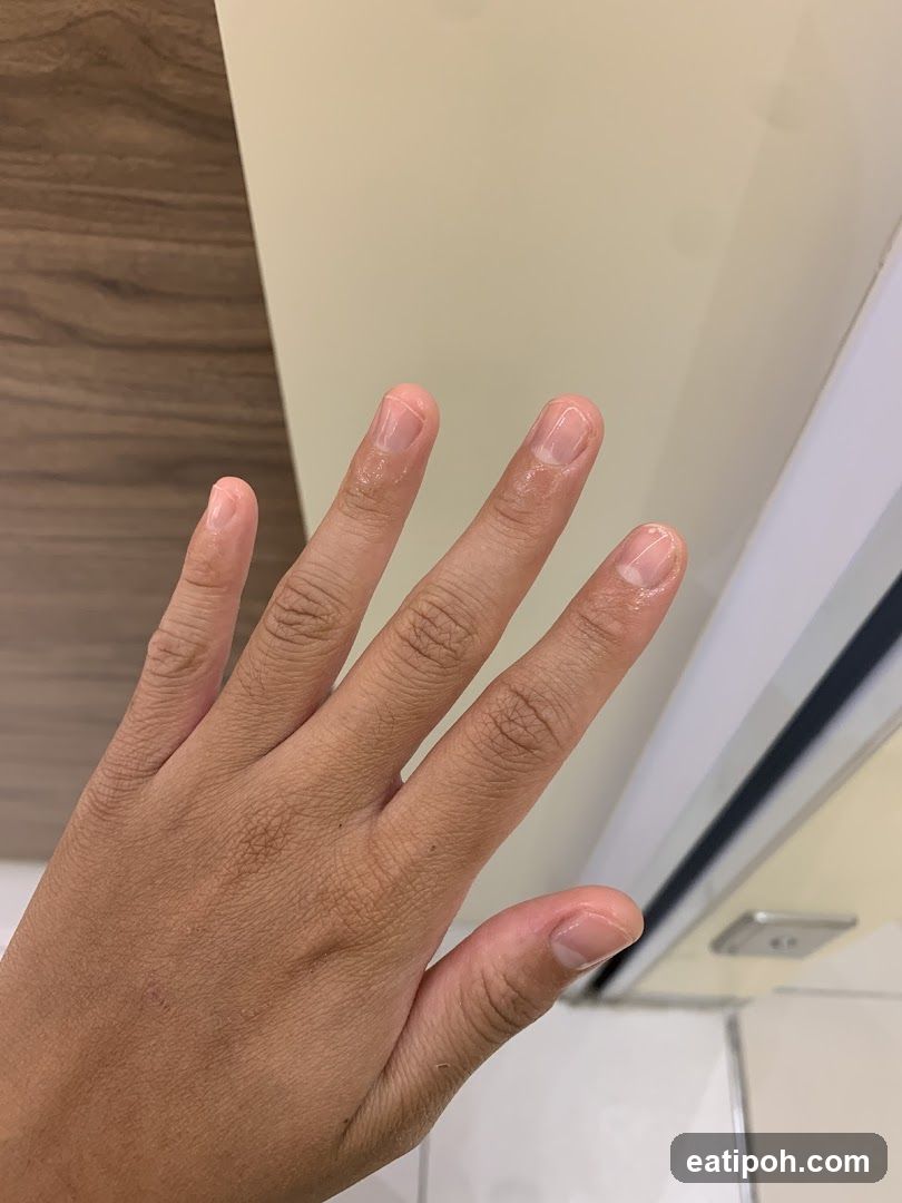 Hand in indoor setting