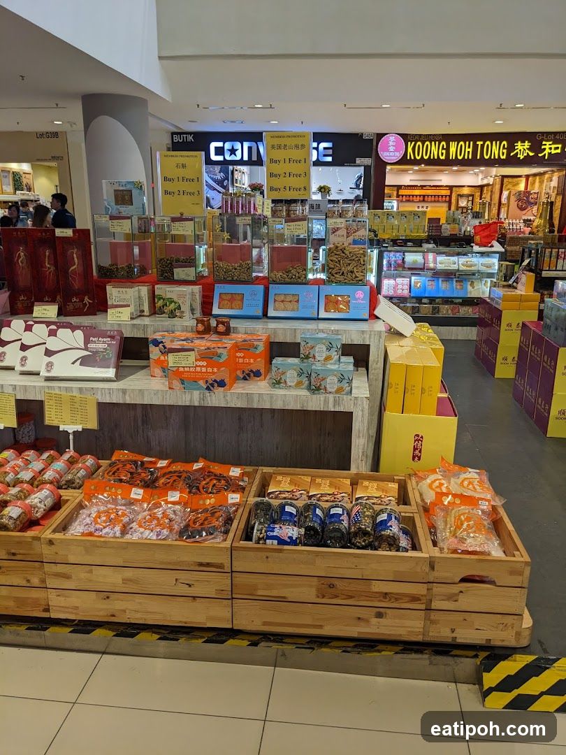 Interior of a shopping mall food section