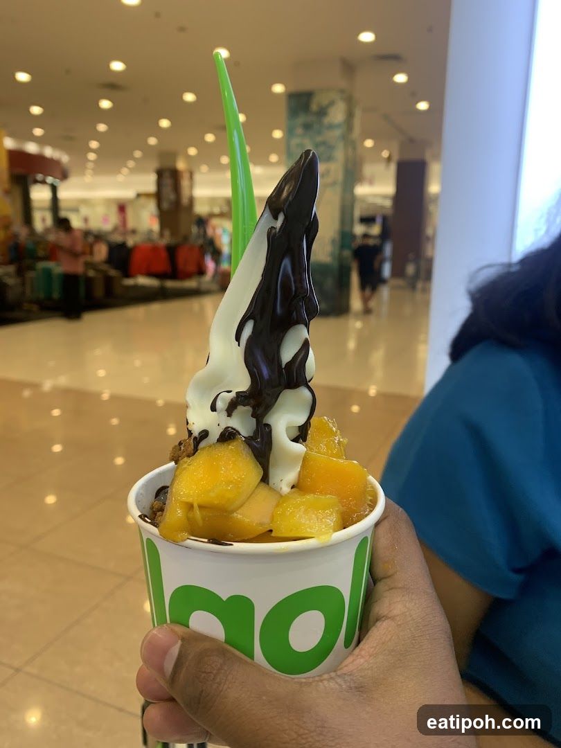Soft serve dessert in shopping mall