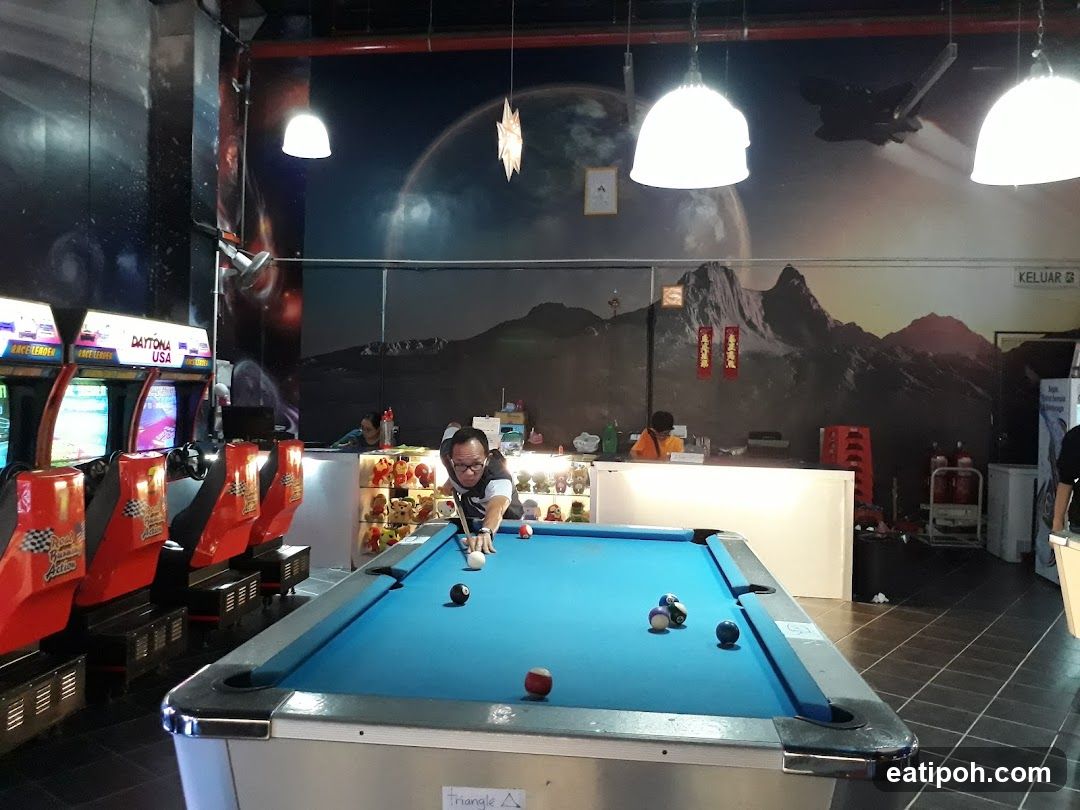 Interior of arcade and billiards room