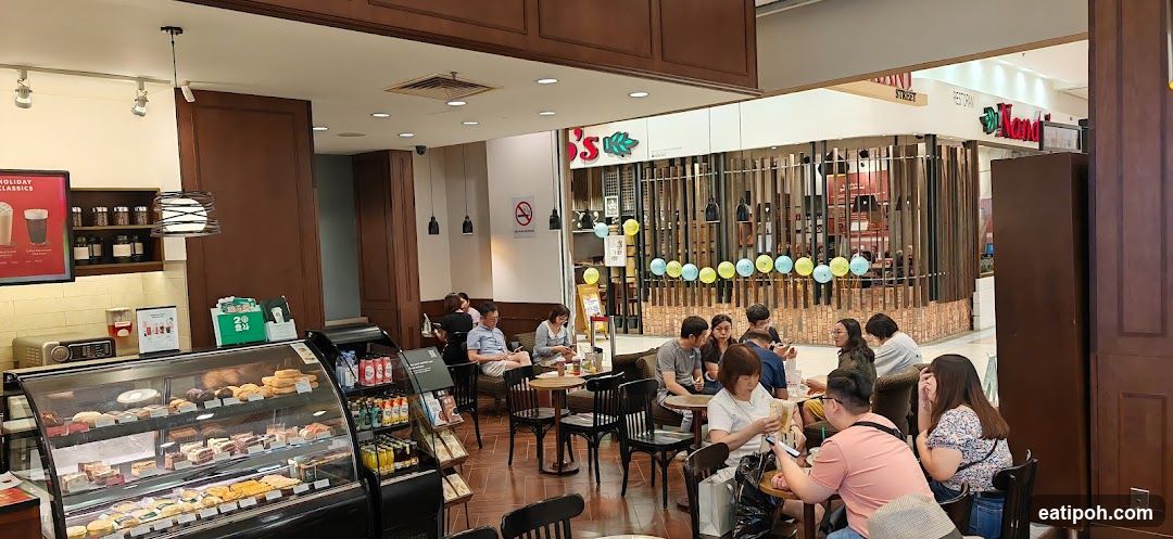 Interior of a café in a shopping mall