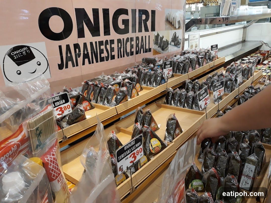 Onigiri Section in Supermarket