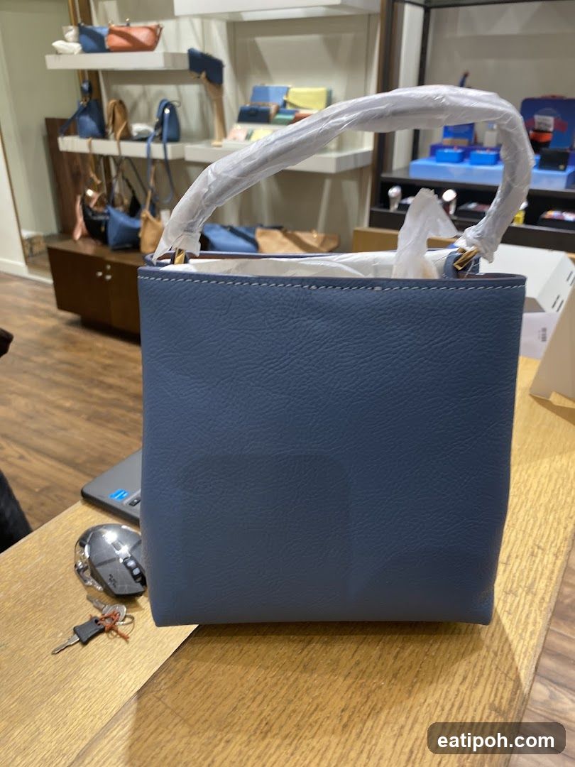 Blue Handbag in Store