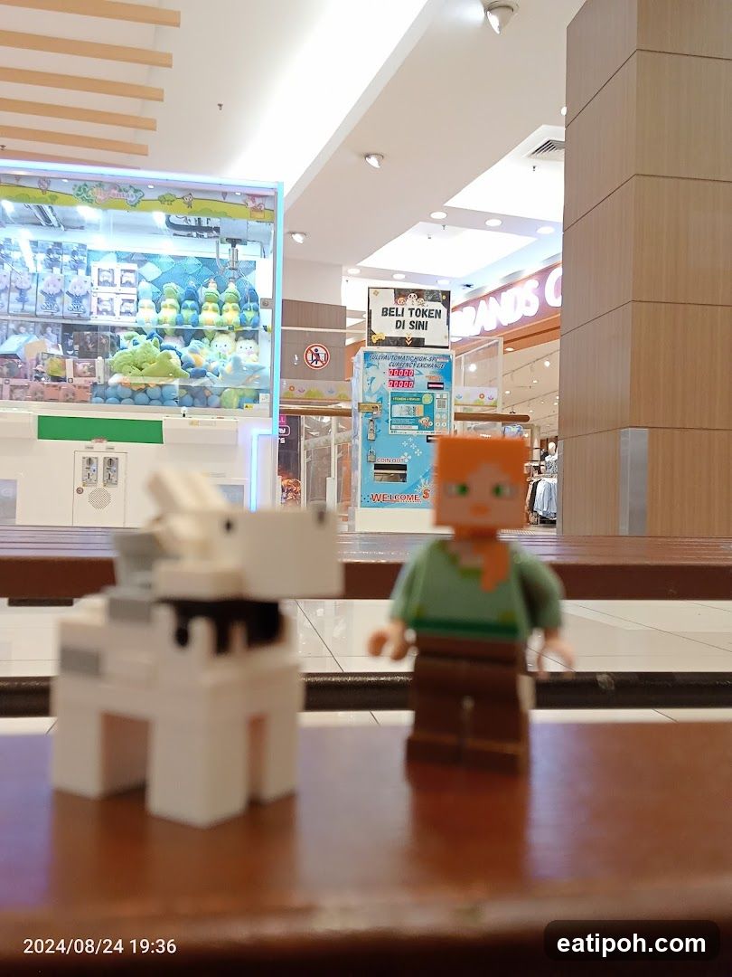 Lego figures in shopping mall