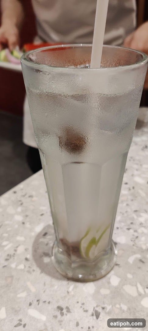 Cold beverage on table