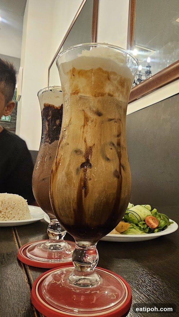 Coffee Drinks and Food at Restaurant