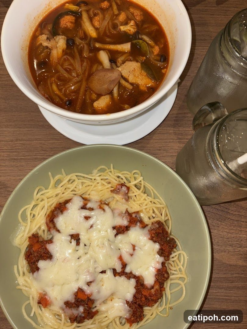 Dining Table with Food Items