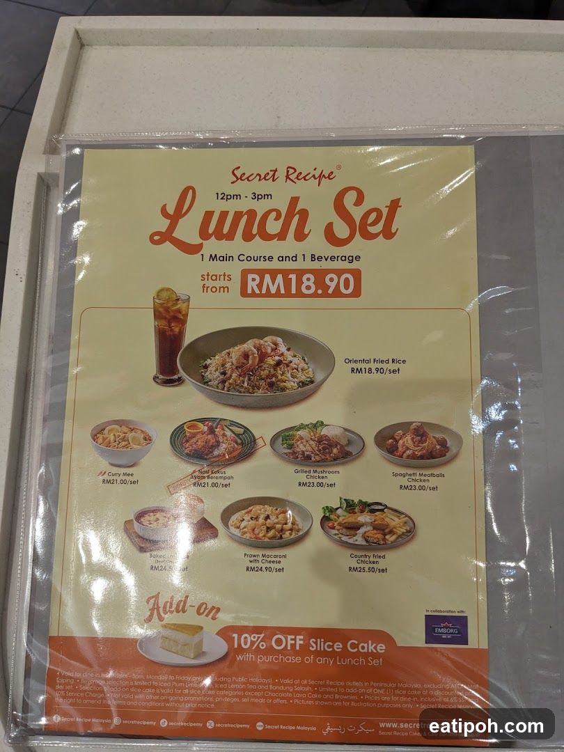 Secret Recipe Lunch Set Menu Poster