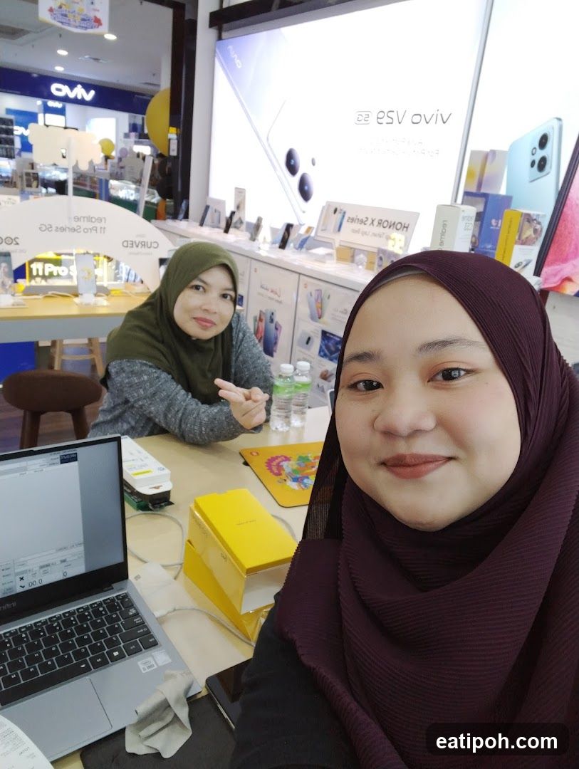 Interior of electronics store