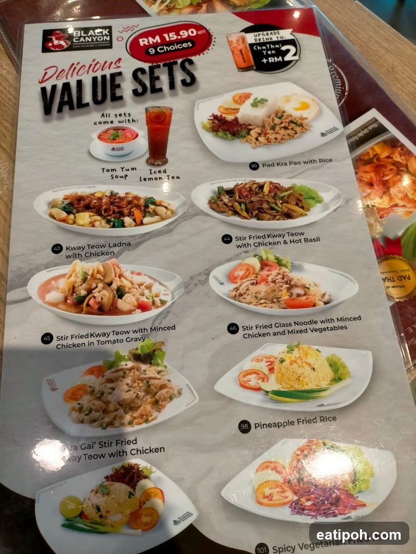 Black Canyon Value Sets Menu