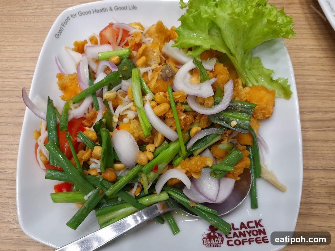 Salad served at Black Canyon Coffee