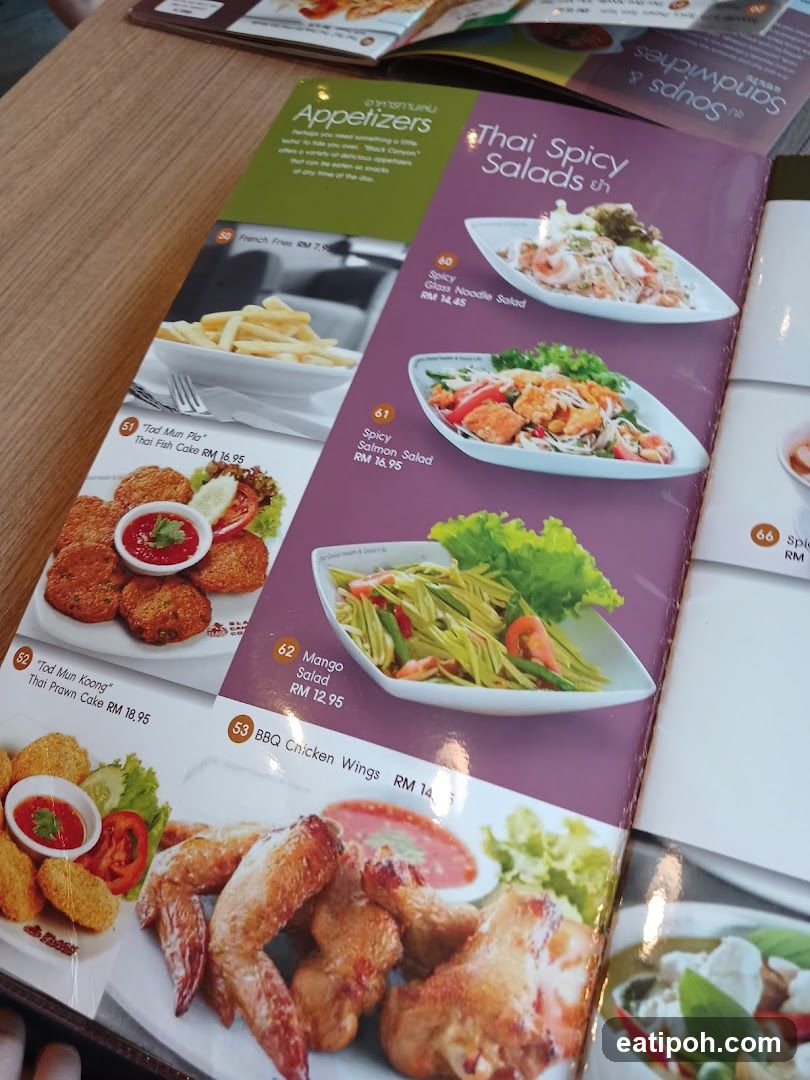 Thai Spicy Salads and Appetizers Menu