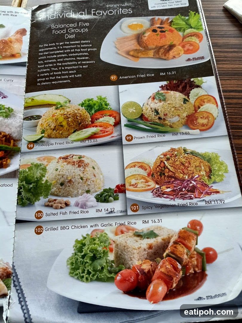 Individual Favorites Section of Menu