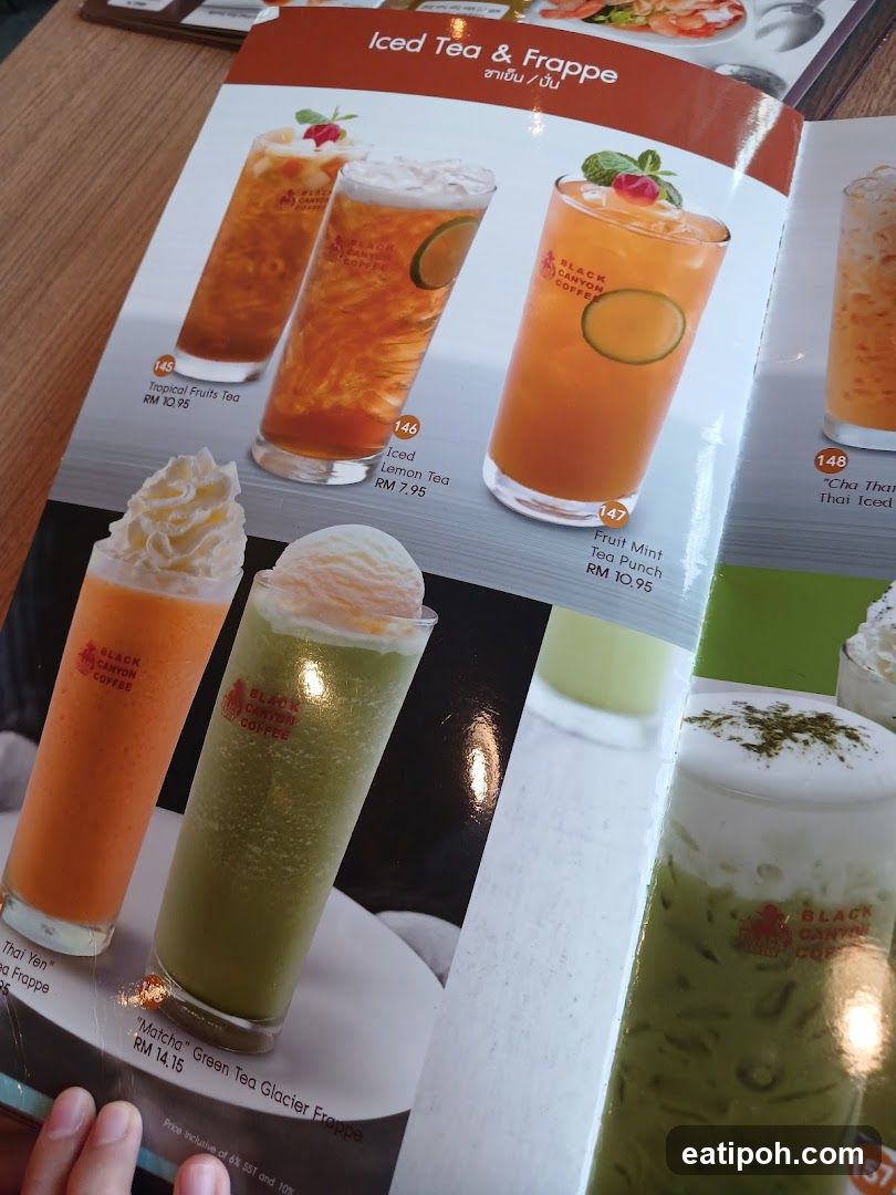 Iced Tea & Frappe Section