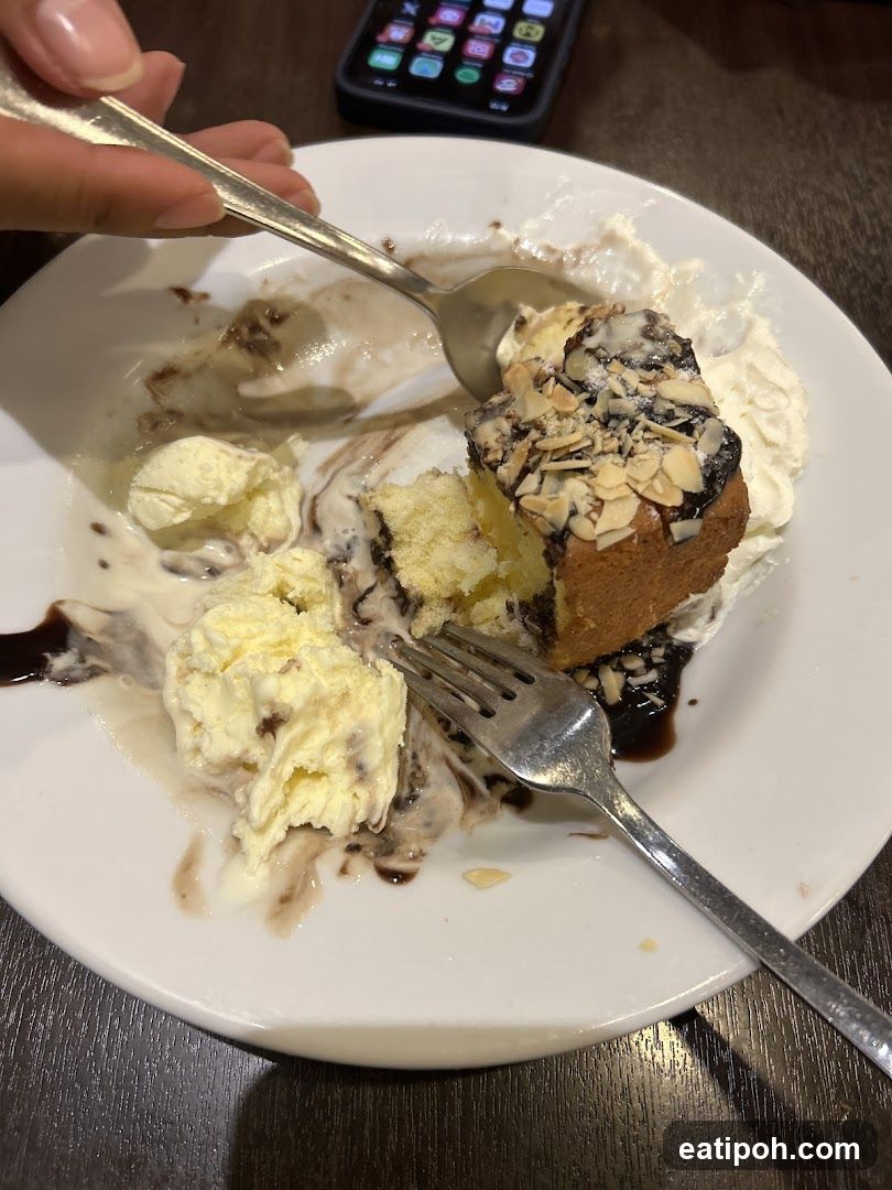 Dessert Plate with Ice Cream and Cake