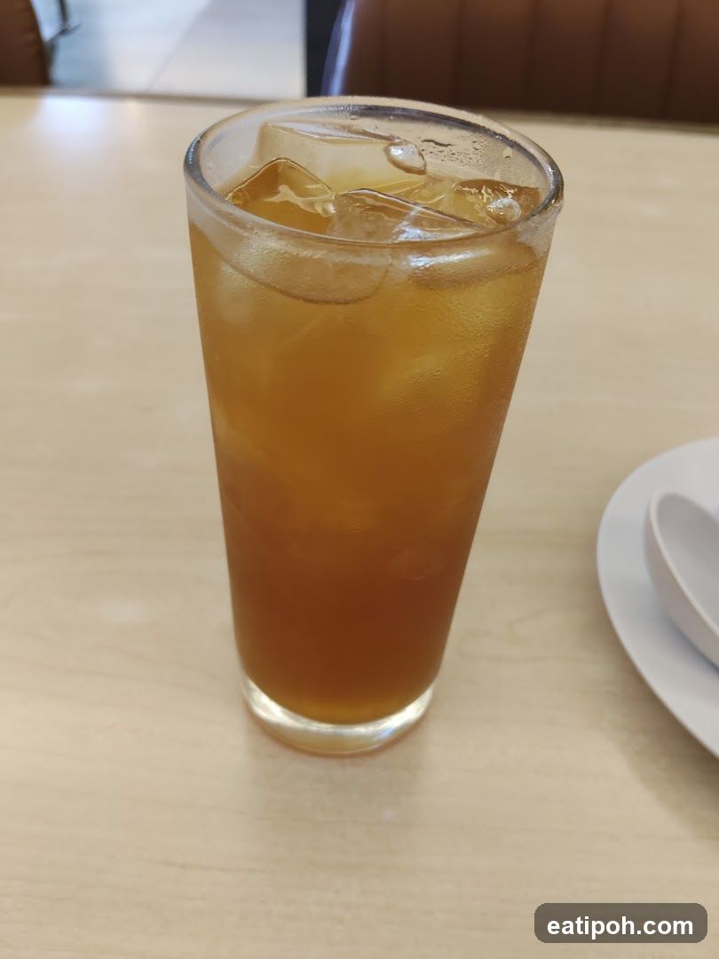Iced beverage on table