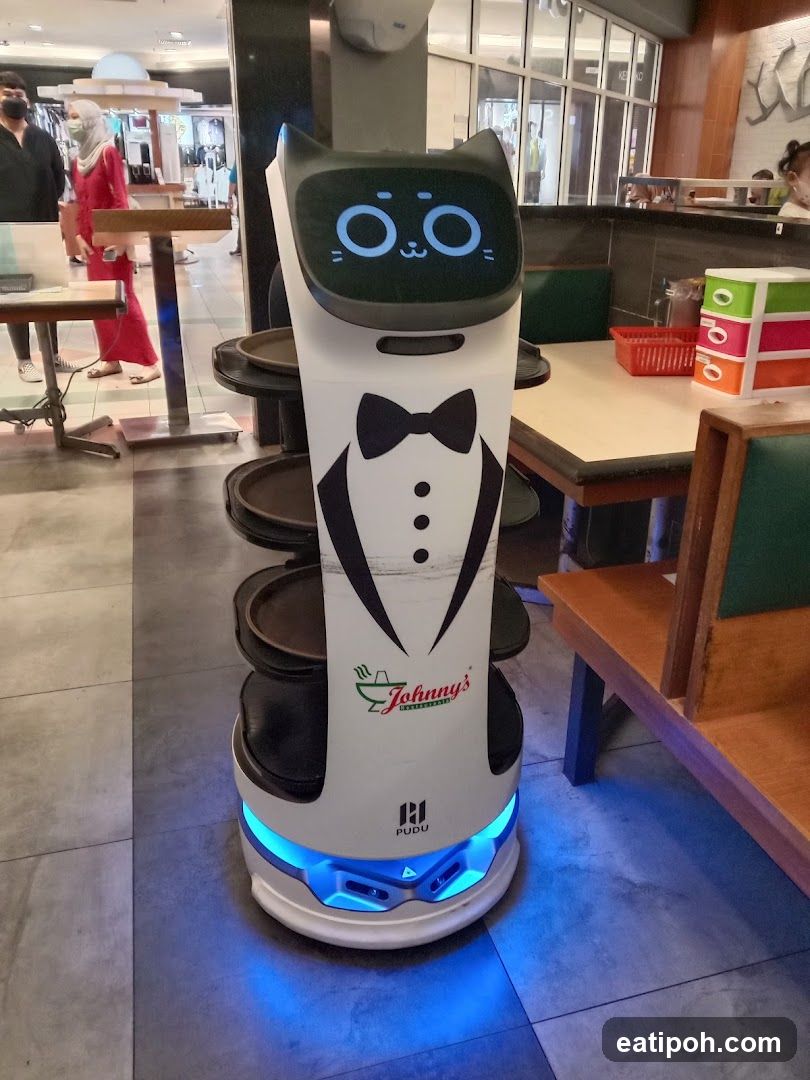 Robot Server in Restaurant Interior