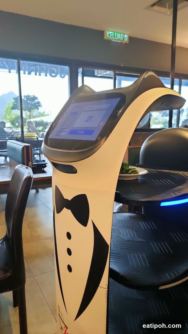 Restaurant Interior with Robot Waiter