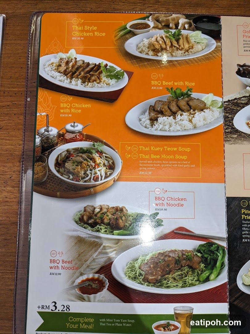Thai Cuisine Menu