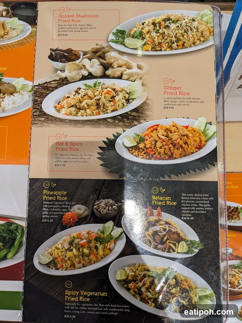 Fried Rice Menu Section