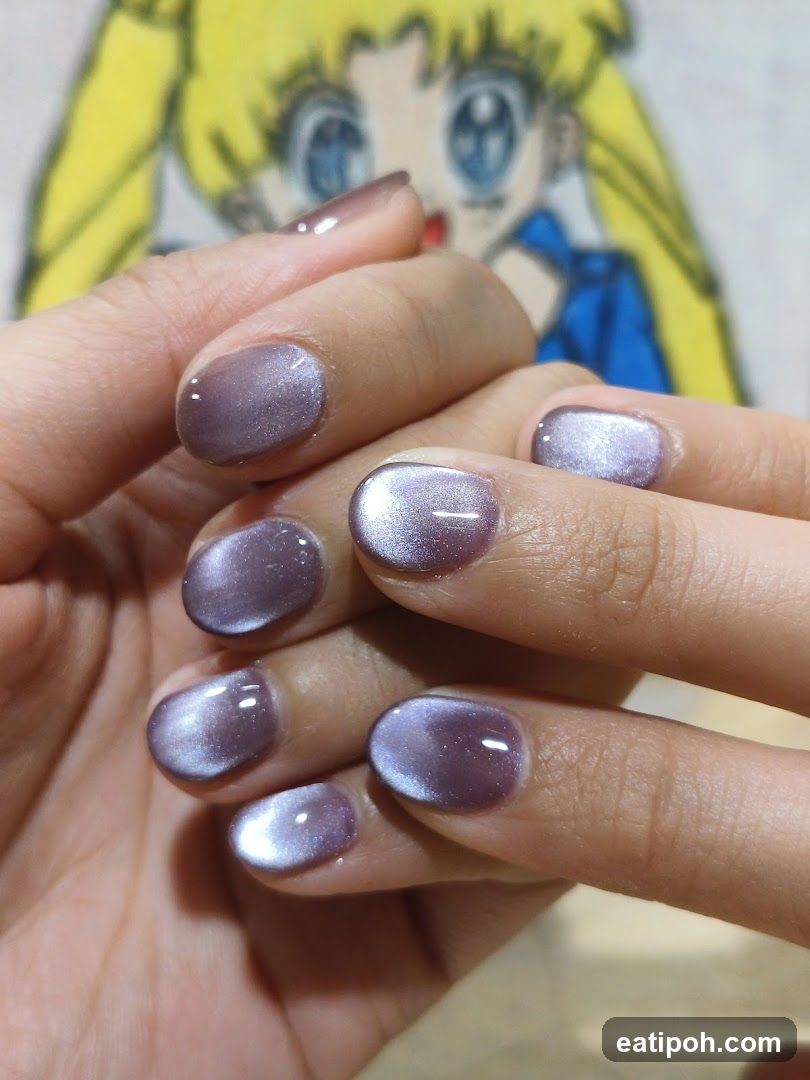 Nail Art Display with Anime Background