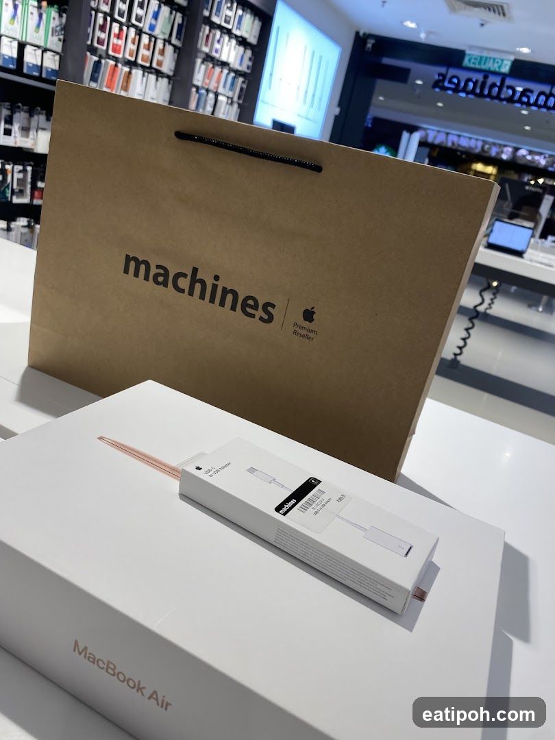 Apple Products and Shopping Bag