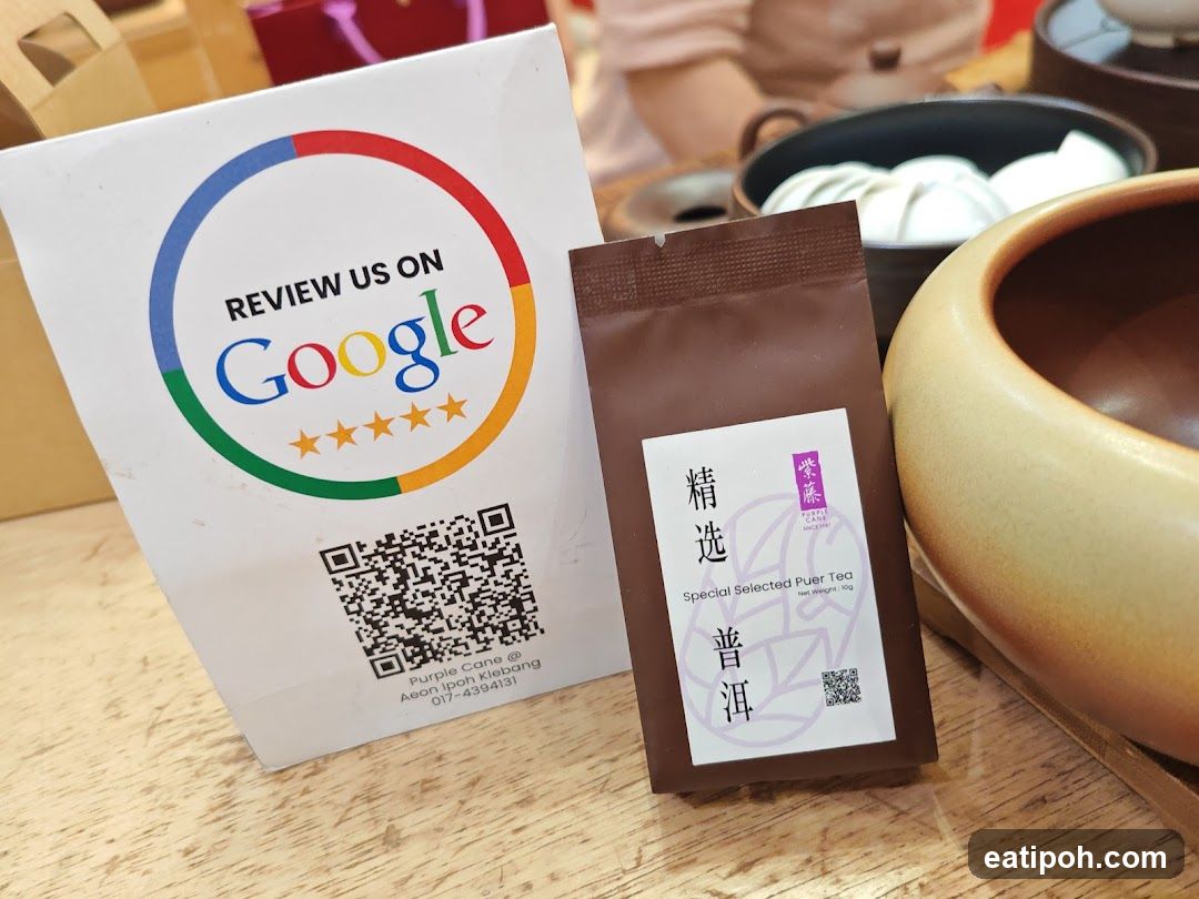 Google Review Card and Tea Packaging