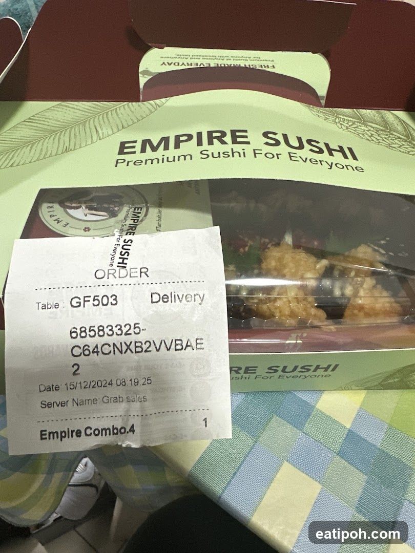 Empire Sushi Takeout Box
