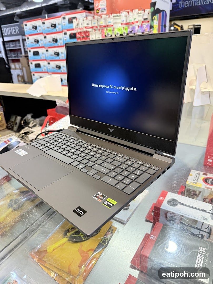 Laptop on display